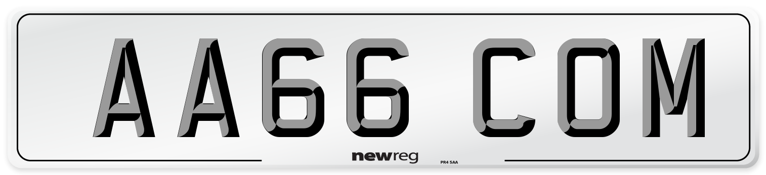 AA66 COM Number Plate from New Reg